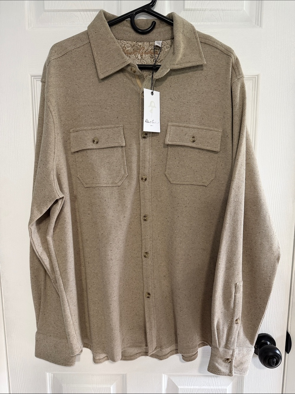 Robert Graham Taupe Button-Up Shirt Jacket